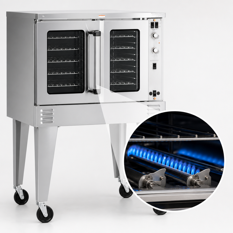 Product image #3 for Southbend Platinum Full-Size Standard Depth Gas Convection Oven, Single Deck, Standard Controls, 90,000 BTU, Independent Doors