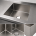 Thumbnail image #3 for Eagle Group Seamless Welded-In Fabricated Straight Wall Sink, 1 Compartment, 24 x 24 x 14 Inch, 14-Gauge Stainless Steel