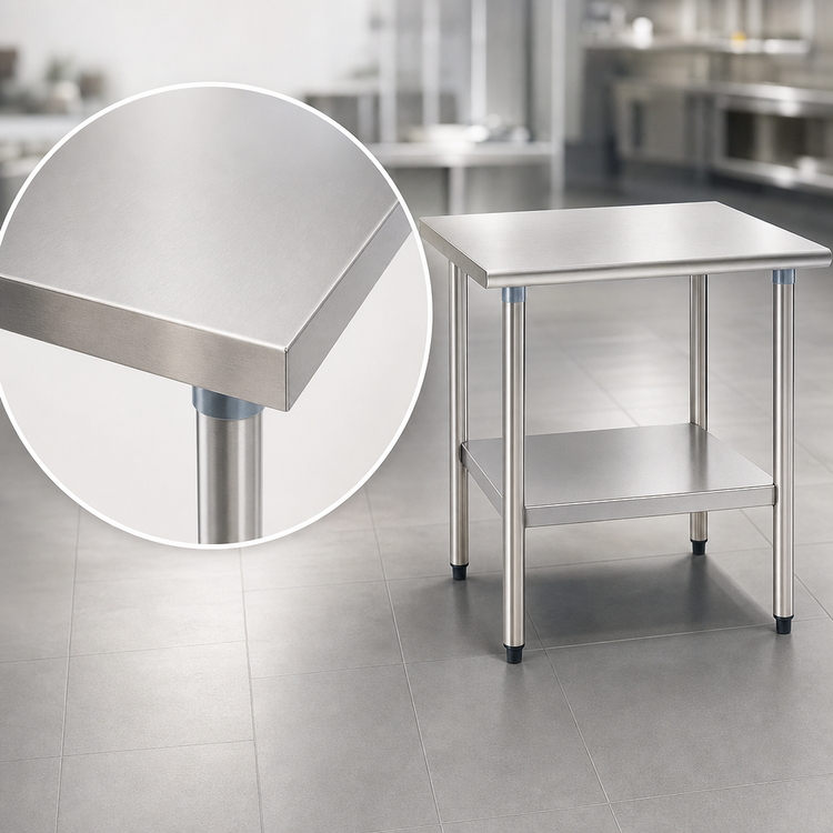 Product image #3 for Deluxe Series Stainless Steel Work Table with Undershelf, 144 x 30 Inches