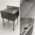 Thumbnail image #4 for BK Resources 48-Inch x 18-Inch Free-Standing Underbar Drain Board with Included Drain, 304 Stainless Steel