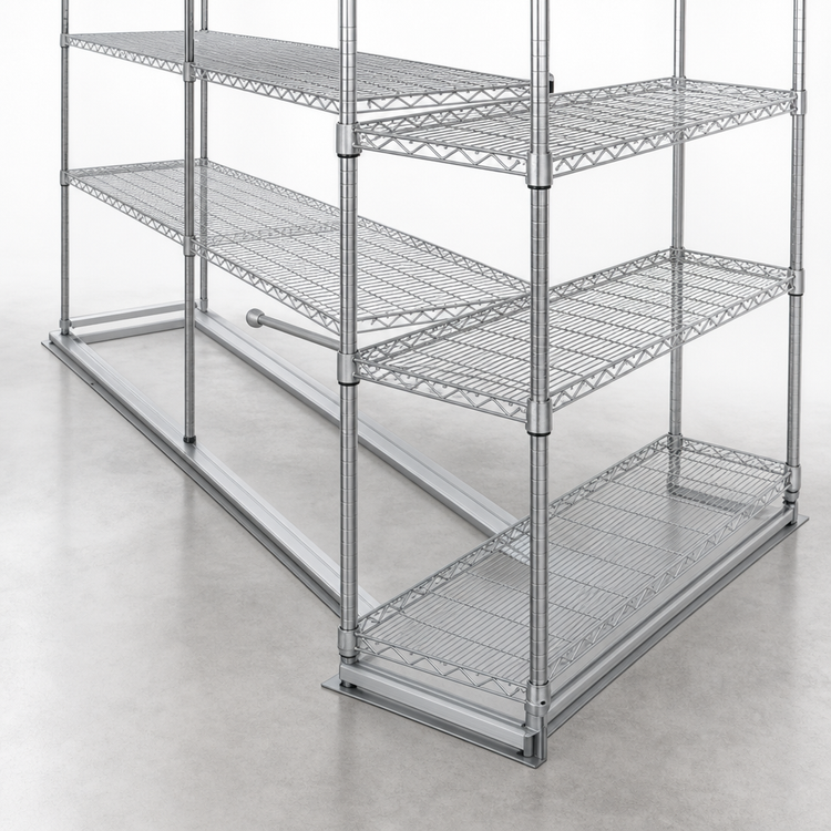 Product image #3 for Eagle Floor-Trak Single-Deep 12-Foot Floor Track Kit for Wire Shelving