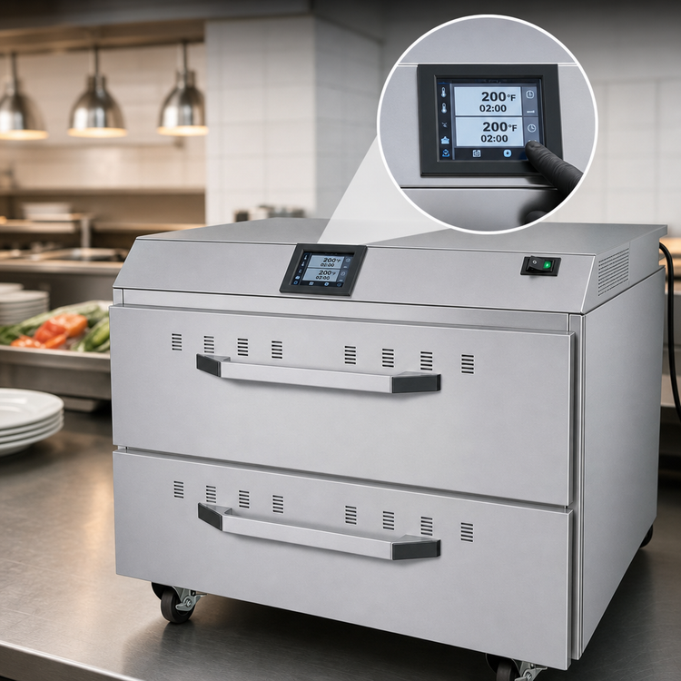 Product image #3 for Hatco HDWTC-2 Freestanding Two-Drawer Heated Drawer Warmer with Top-Mounted Touchscreen Control
