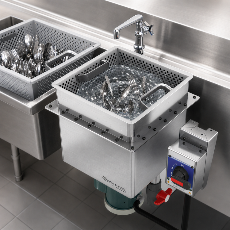 Product image #3 for Power Soak Silver Soak Weld-In Pre-Washing Sink with 11-Gallon Wash Tank, 208V, 3/4 HP