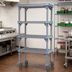 Thumbnail image #3 for Quantum Millenia QPM213086VS-5 5-Shelf Mobile Gray Polymer Shelving Starter Unit, 30"W x 21"D x 86"H