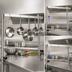 Thumbnail image #3 for BK Resources APU-60 60 Inch Adjustable Table-Mount Stainless Steel Pot Rack with 10 Double-Prong Hooks