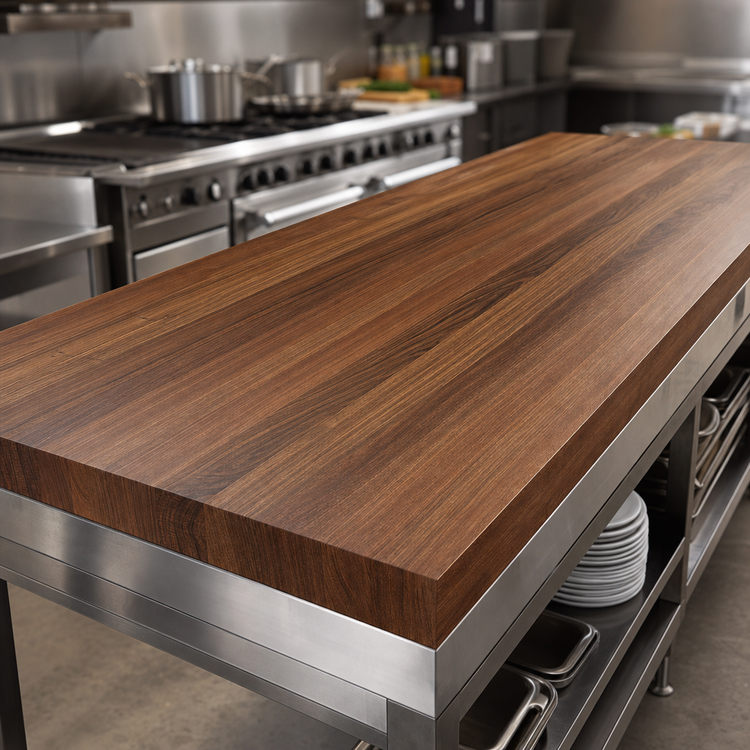 Product image #3 for Boos Block 84 Inch x 30 Inch Full-Length Edge Grain Walnut Kitchen Countertop with Varnique Finish