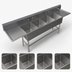 Thumbnail image #3 for John Boos Pro-Bowl 4-Compartment Stainless Steel Sink with Left and Right 30-Inch Drainboards, 14 Gauge