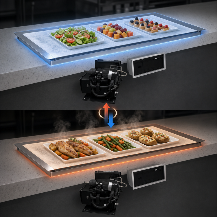 Product image #3 for Hatco HCSBFR-48-F 48-Inch Built-In Flush Top Hot/Cold Shelf with Remote Refrigeration, Electronic Controls