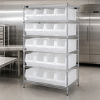 Thumbnail image #3 for Quantum WR7-951CL Wire Shelving Container System Starter Unit, 36"W x 24"D x 74"H, 7 Shelves, 24 Clear Bins