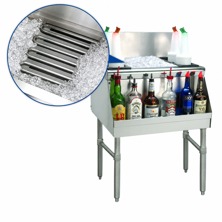 Product image #3 for Advance Tabco Prestige Supreme 24-Inch Stainless Steel Underbar Ice Chest with 10-Circuit Cold Plate