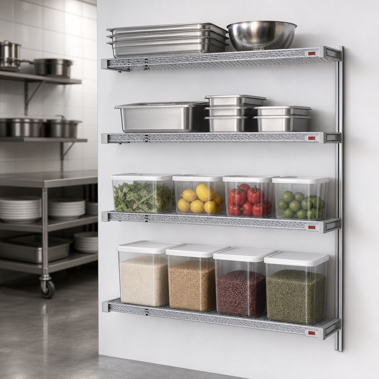 Product image #3 for Eagle Group 60-Inch Wide 4-Tier Add-On Wire Shelving Unit, 18-Inch Deep, 74-Inch High, Stainless Steel Finish