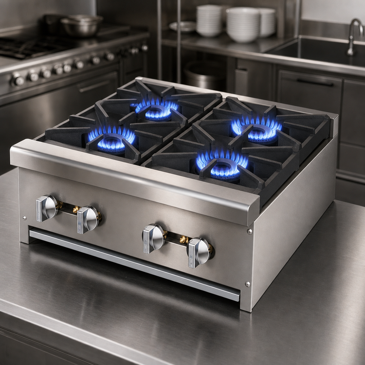 Product image #3 for Turbo Air Bake Tech Innovation 24-Inch Countertop Gas Hotplate, 4-Burner, 128,000 BTU
