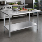 Thumbnail image #3 for Duke Manufacturing 416-2448 48-Inch Stainless Steel Work Table, 24-Inch Deep, Flat Top, Galvanized Undershelf