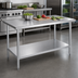 Thumbnail image #3 for Duke Manufacturing 48-Inch Stainless Steel Top Work Table with Galvanized Undershelf, 24-Inch Deep, 36-Inch High