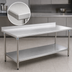 Thumbnail image #3 for BlendPort Deluxe Series 16-Gauge 300-Series Stainless Steel Work Table with Backsplash and Undershelf, 48 in. W x 30 in. D