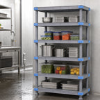 Thumbnail image #3 for Quantum Millenia QP187274SS-5 72"W x 18"D x 74"H 5-Shelf Solid Polymer Stationary Starter Shelving Unit