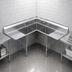Thumbnail image #3 for Sapphire Manufacturing 75-Inch Corner 3-Compartment Sink with Dual Drainboards, 304 Stainless Steel