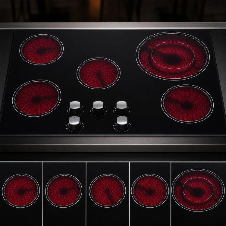 Product image #3 for Summit Commercial 36-Inch Built-In 5-Element Radiant Electric Cooktop with Black Ceramic Glass