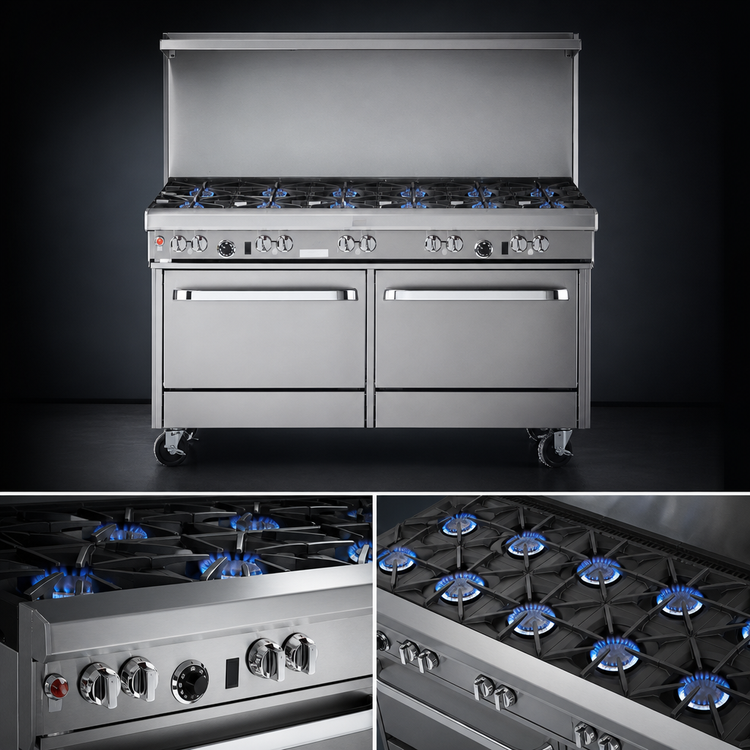 Product image #3 for Southbend Ultimate 60-Inch Gas Restaurant Range with 10 Open Burners, Standard Oven and Convection Oven