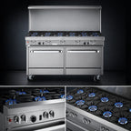 Thumbnail image #3 for Southbend (Middleby) Ultimate 4604AD 60-Inch Gas Range with 10 Open Burners, Standard & Convection Ovens, Stainless Steel, Hi-Shelf
