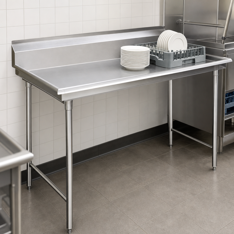 Product image #3 for Eagle Group Straight Clean Dish Table, 24 x 30 Inch, Left-to-Right, 16/304 Stainless Steel Top