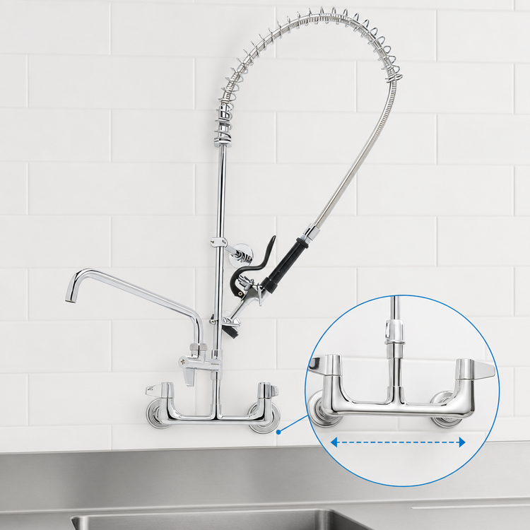 Product image #3 for Equip 8-Inch Wall Mount Pre-Rinse Unit with Add-On Faucet