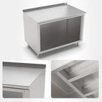 Thumbnail image #3 for John Boos 4CO4R1.5-2448 48 x 24-Inch Stainless Steel Open-Front Cabinet Base Work Table with 14-Gauge 300 Series Top and 1-1/2-Inch Rear Riser