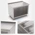 Thumbnail image #3 for John Boos 48-Inch x 24-Inch Open Front Cabinet Base Work Table with 14-Gauge Stainless Steel Top and 1-1/2-Inch Rear Riser