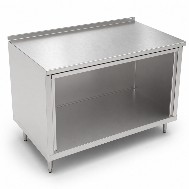 Product image #3 for John Boos 72-Inch x 30-Inch Stainless Steel Open Front Modular Base Work Table with 1-1/2-Inch Rear Riser