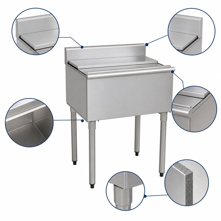 Product image #3 for Eagle 1800 Series Underbar Ice Chest — 30 Inches W x 20 Inches D, 8 Inches Deep, 48 lb Ice Capacity (B30IC-18)