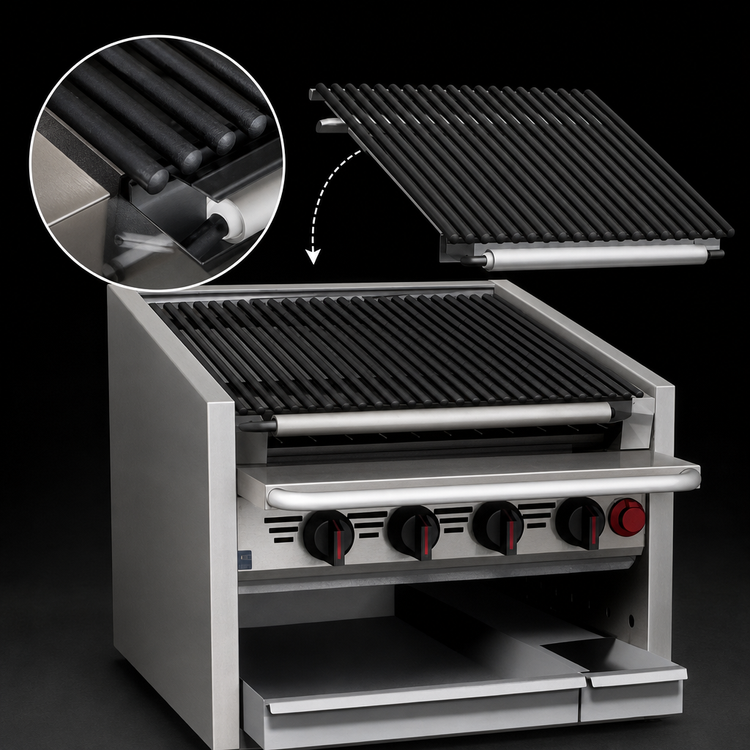 Product image #3 for Magikitch'n CM-RMB-648 48-Inch Countertop Gas Radiant Charbroiler