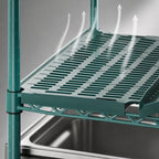 Thumbnail image #3 for Eagle Group QuadPlus QPF-1872VG-GL 72-Inch x 18-Inch Louvered Green Polymer Shelf Mat with Antimicrobial Protection Case of 2