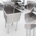 Thumbnail image #3 for BK Resources 1-Compartment Stainless Steel Utility Sink with 9-Inch Backsplash, 21 x 21-1/2 x 41-1/4 Inches