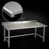 Thumbnail image #3 for Spec-Master 48-Inch x 36-Inch Stainless Steel Work Table with 1-1/2-Inch Rear Upturn and Galvanized Tubular Base