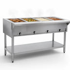 Thumbnail image #3 for Eagle Group DHT4-240-3VP 63.5-Inch 4-Well Open Base Electric Hot Food Table, 240V, 430 Stainless Steel Case of 3
