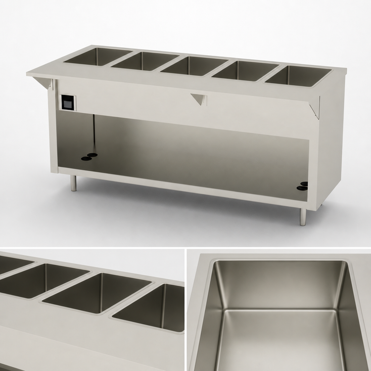 Product image #3 for Thurmaduke EW-5-CBPG 5-Well Ganged Waterless Electric Hot Food Unit