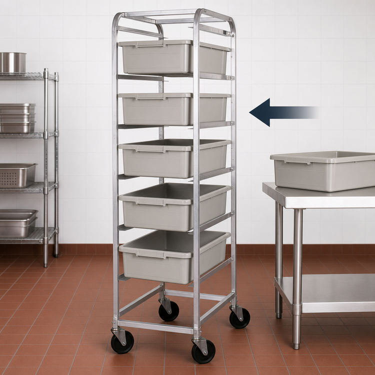 Product image #3 for Winco 6-Tier End-Load Aluminum Bus Box Cart