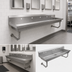 Thumbnail image #3 for John Boos 100-Inch Wall-Mount 5-Station Stainless Steel Hand Wash Sink with 5 Single Faucet Holes