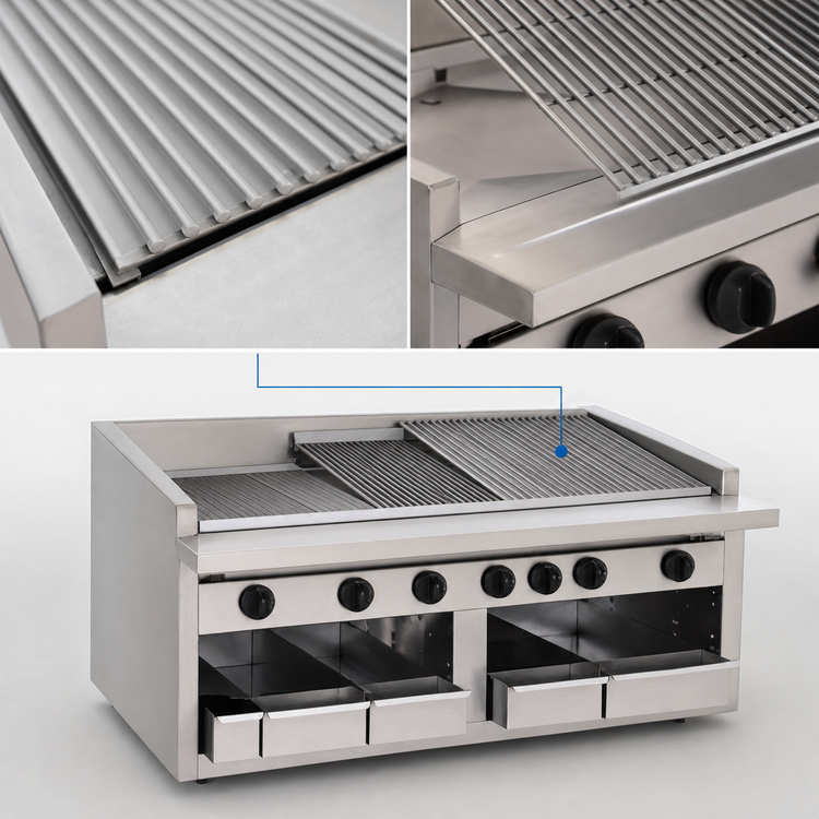 Product image #3 for Bakers Pride Dante Series C-36RS-R Countertop Gas Radiant Charbroiler, 36-Inch Wide, Stainless Steel