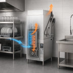 Thumbnail image #3 for Hobart Warewash AM16VLT-BAS-4 Ventless High-Temperature Door-Type Dishwasher, 27-Inch Chamber, 40 Racks/Hour, 480V 3-Phase