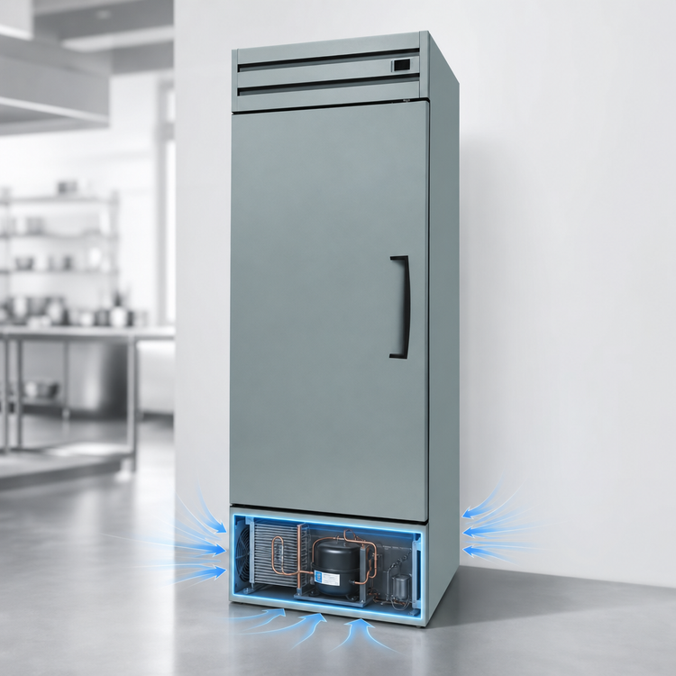 Product image #3 for Low-Temp Economy Line 20 Cu. Ft. Upright Reach-In Freezer, One Section, Bottom-Mount