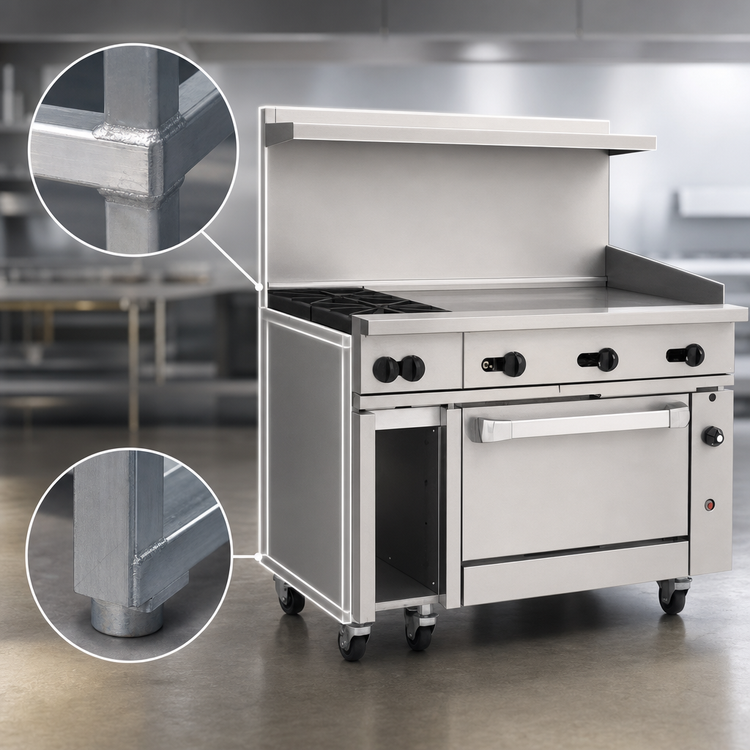 Product image #3 for Wolf Challenger XL 48-Inch Gas Restaurant Range with 2 Open Burners, 36-Inch Griddle and Convection Oven