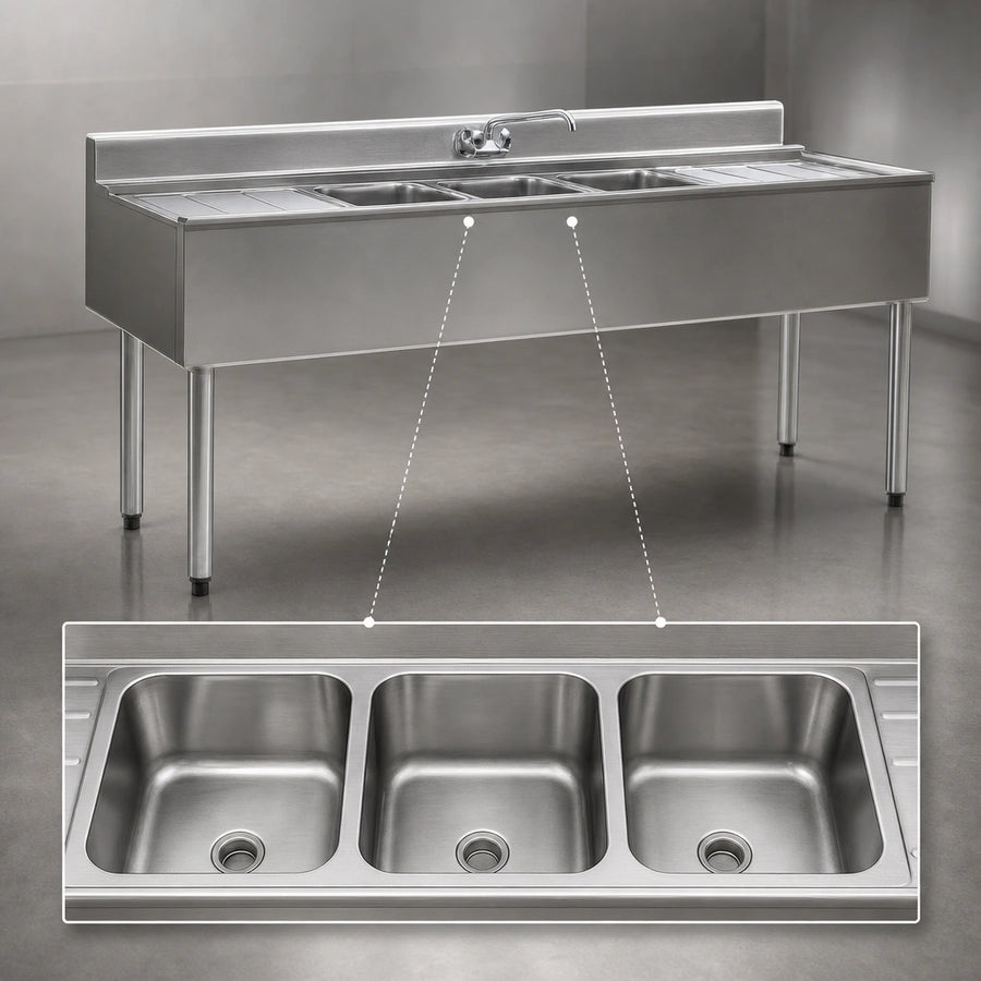 Three Deep-Drawn Compartments