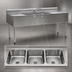 Thumbnail image #3 for Eagle Group 2200 Series Three-Compartment Underbar Sink Unit with Drainboards, 60 x 24 x 33-1/2 Inches