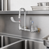 Thumbnail image #3 for T&S Brass Double Wall-Mount Pantry Mixing Faucet with Swivel Gooseneck, 8-Inch Centers, 2.2 GPM