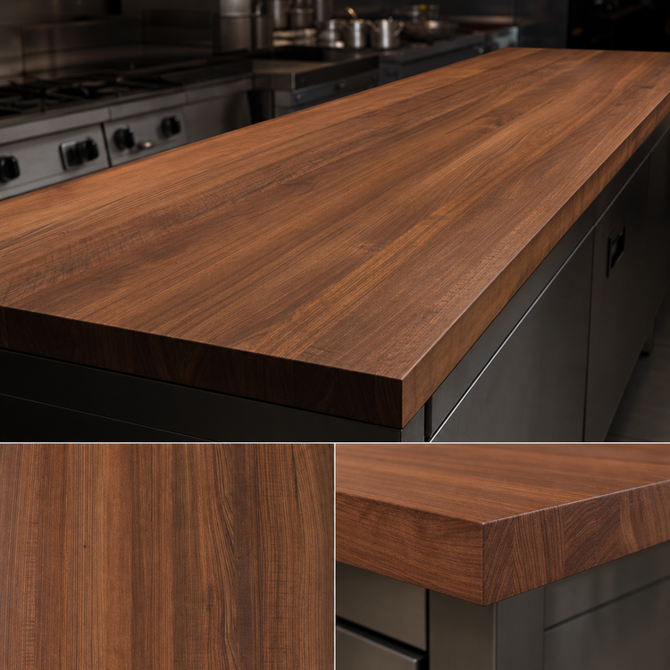 Product image #3 for John Boos Boos Block American Black Walnut Edge Grain Kitchen Countertop, 120 x 32 x 2-1/4 Inch, Penetrating Oil Finish