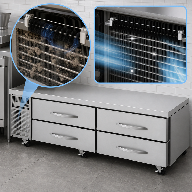 Product image #3 for Turbo Air PRO Series Two-Section 96-Inch 4-Drawer Freezer Chef Base