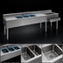 Thumbnail image #3 for Eagle Group 1800 Series 120-Inch Underbar Combination Unit with 3 Sink Bowls, Left Ice Bin, and Dual Drainboards