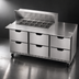 Thumbnail image #4 for Beverage-Air 72-Inch Three-Section Mega Top Refrigerated Prep Table with 6 Drawers and 18 1/6-Pan Top