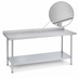 Thumbnail image #3 for Duke 108-Inch x 36-Inch Stainless Steel Work Table with 1-1/8-Inch Straight Riser and Galvanized Undershelf